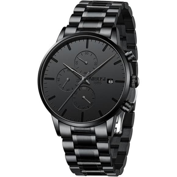 Men's Watches Analog Minimalist Black Dial Watches for Men Business
